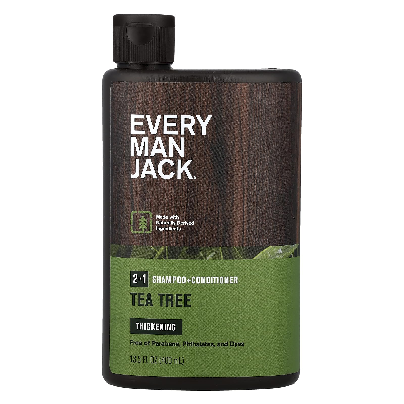 Every Man Jack Tea Tree 2-in-1 bottle delivers invigorating cleanse for scalp