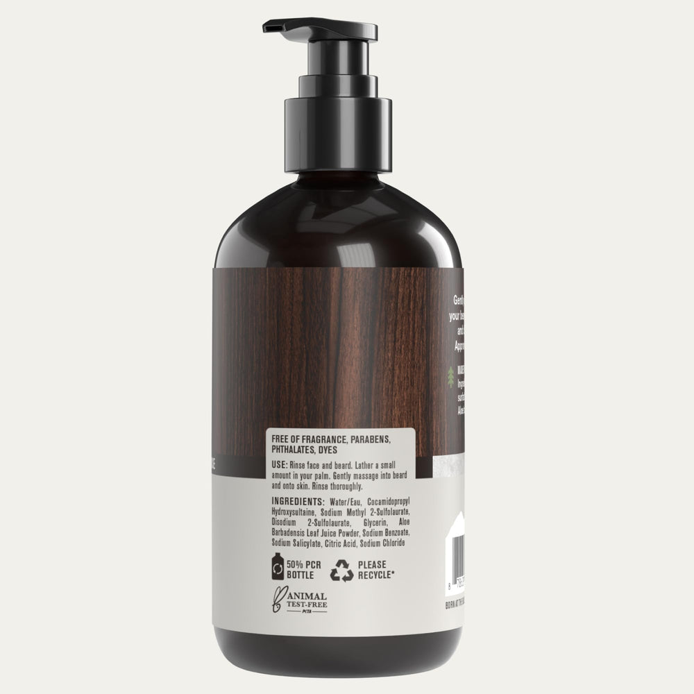 After-use view of skin refreshed with Every Man Jack Unscented Beard Face Wash