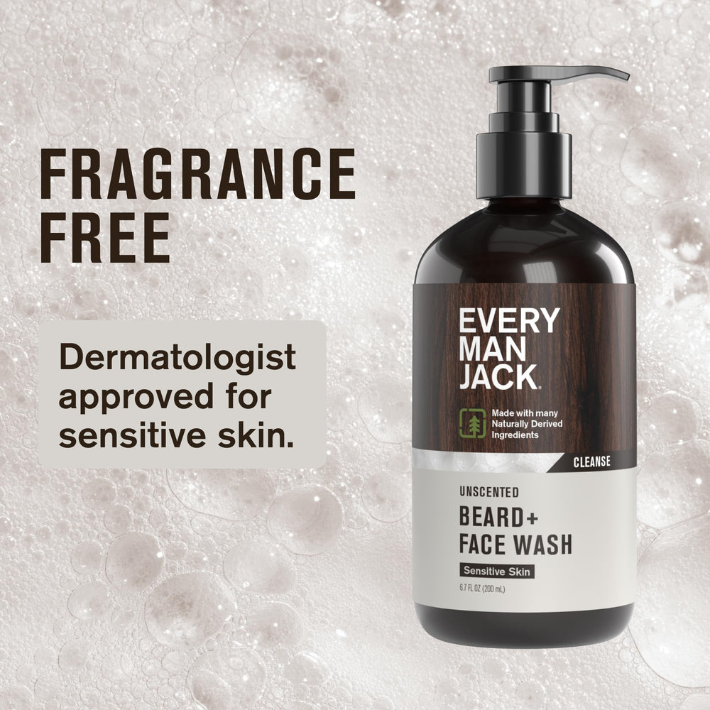 Foamy lather of Every Man Jack Unscented Beard Face Wash