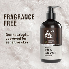 Foamy lather of Every Man Jack Unscented Beard Face Wash
