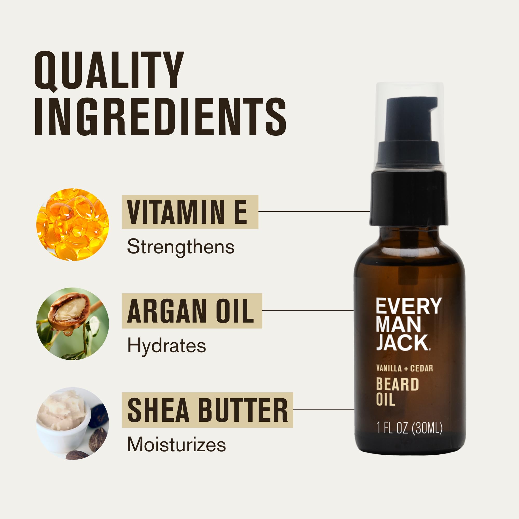 Ingredients include argan oil and shea for nourished beard.