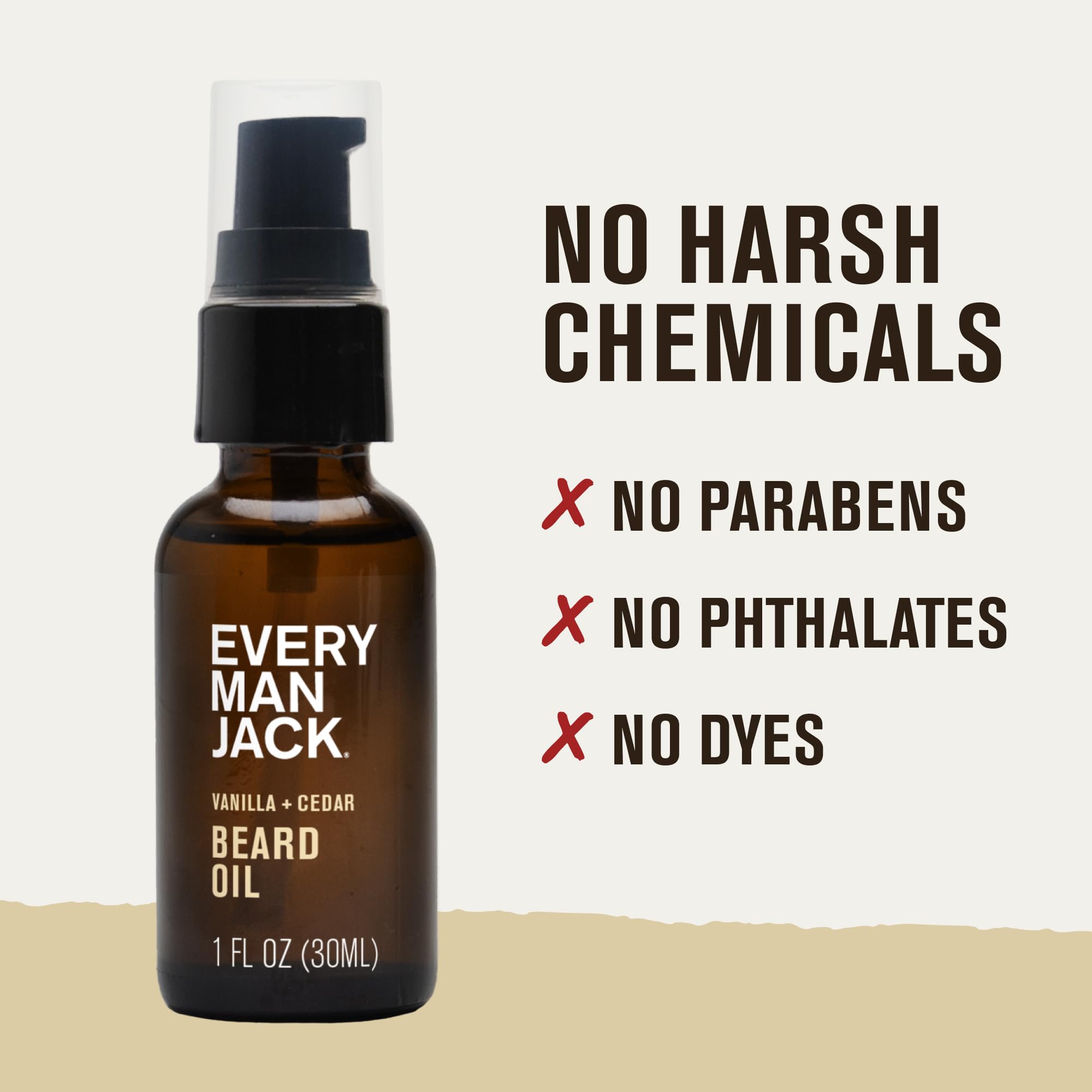 Beard gains natural shine from vanilla cedar oil.