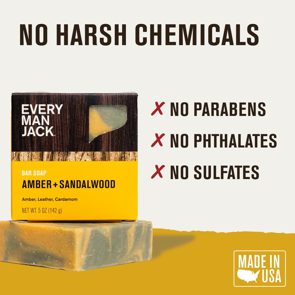 Every Man Jack winter scent sandalwood vetiver evokes crisp outdoor freshness.