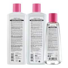 Every Strand Keratin Conditioner bottle front highlights smoothing action for frizz-free, stronger strands.