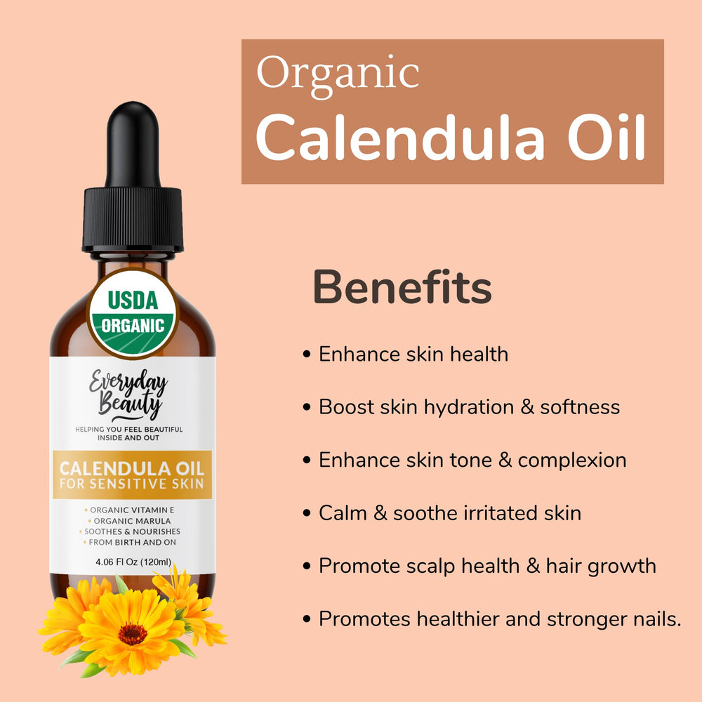 Everyday Beauty calendula oil patch test demonstration.