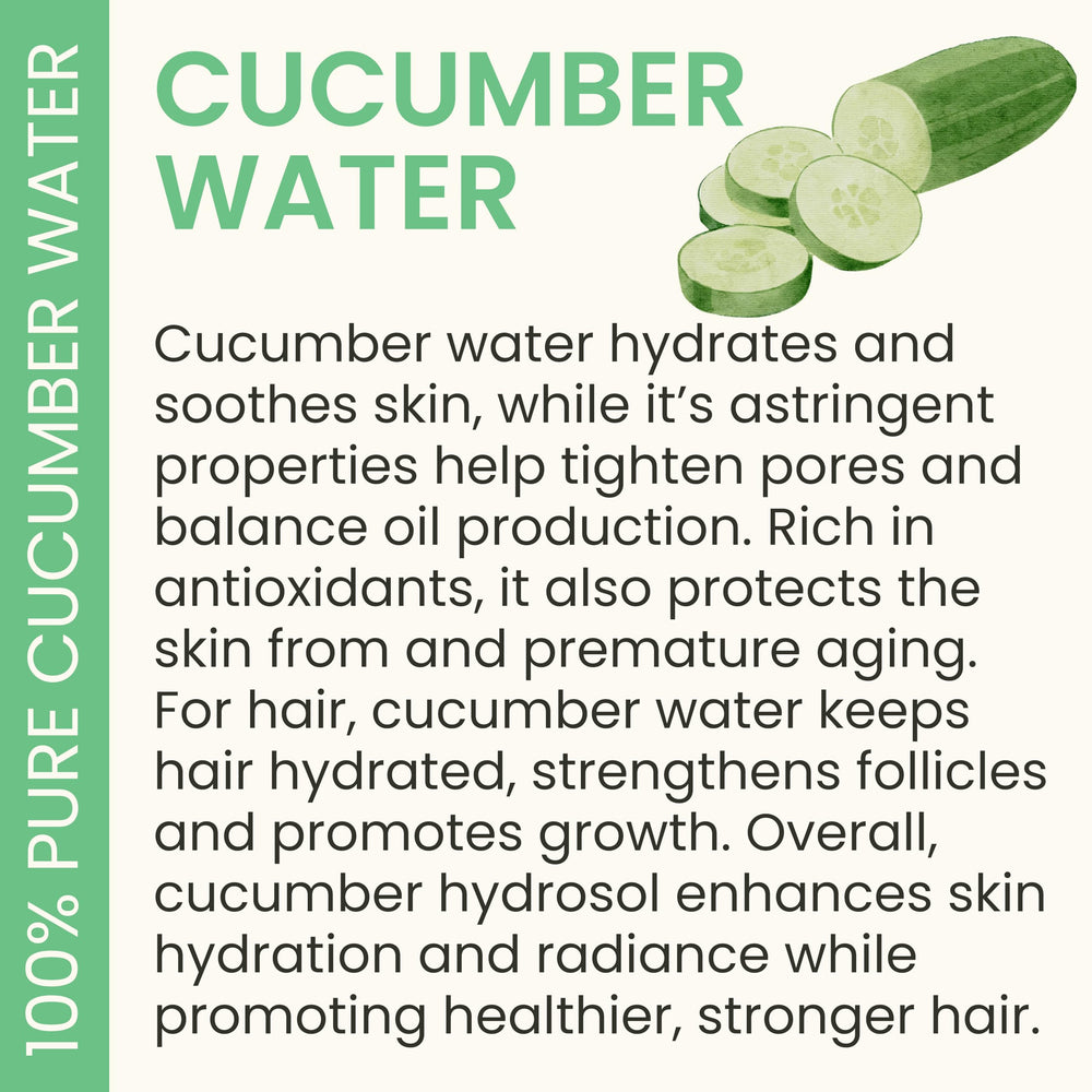Everyday Beauty cucumber hydrosol hair care mist for scalp hydration and hair health
