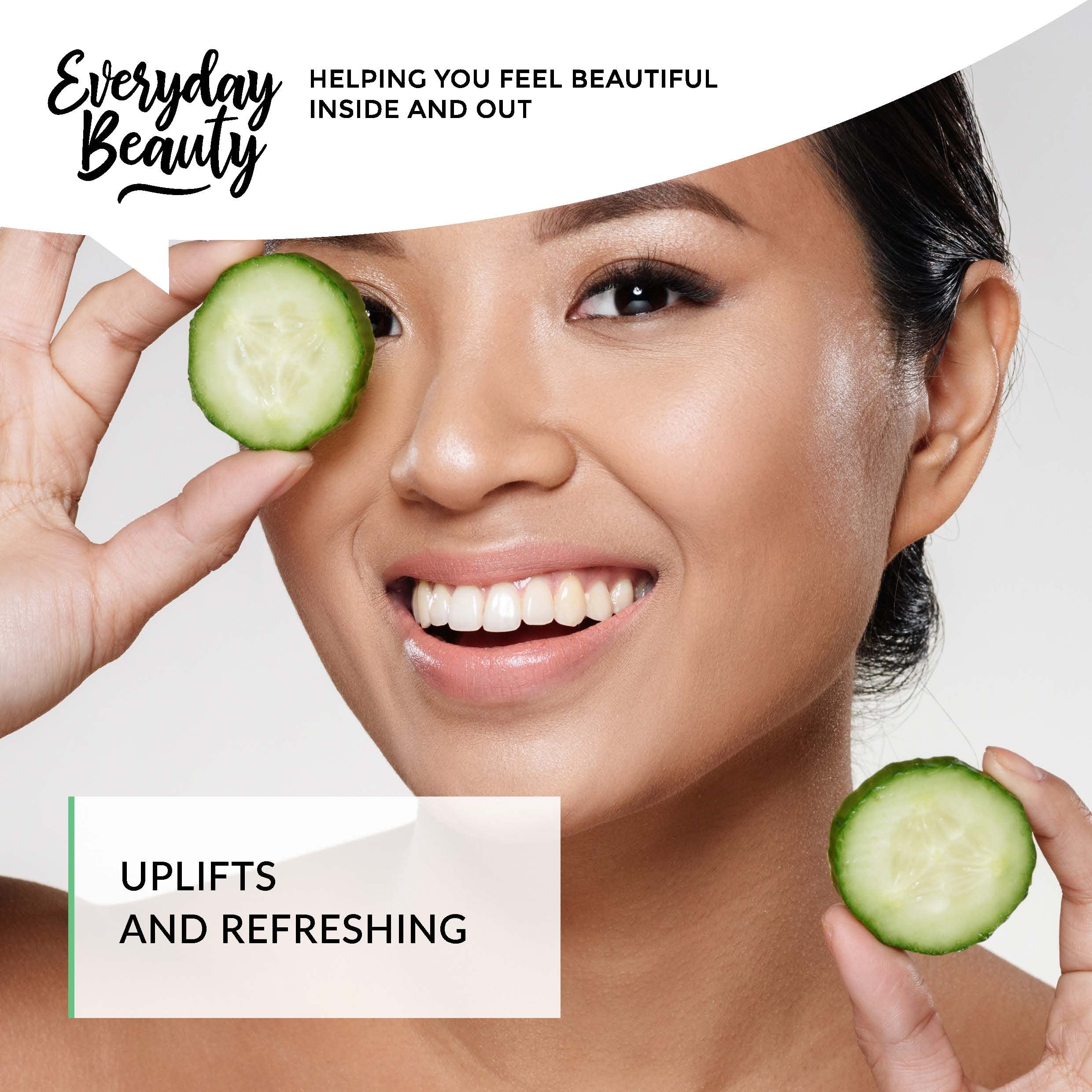 Everyday Beauty cucumber hydrosol skincare routine closeup for daily revitalization