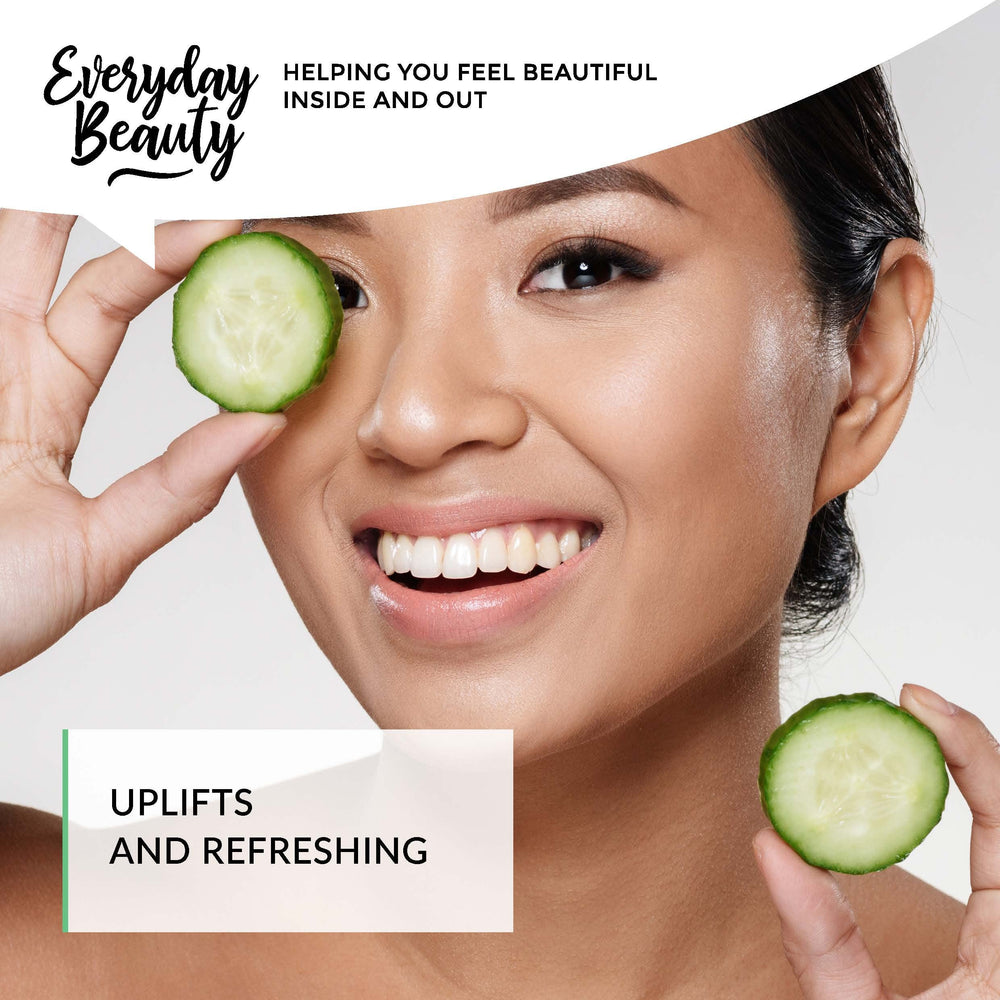 Everyday Beauty cucumber hydrosol skincare routine closeup for daily revitalization