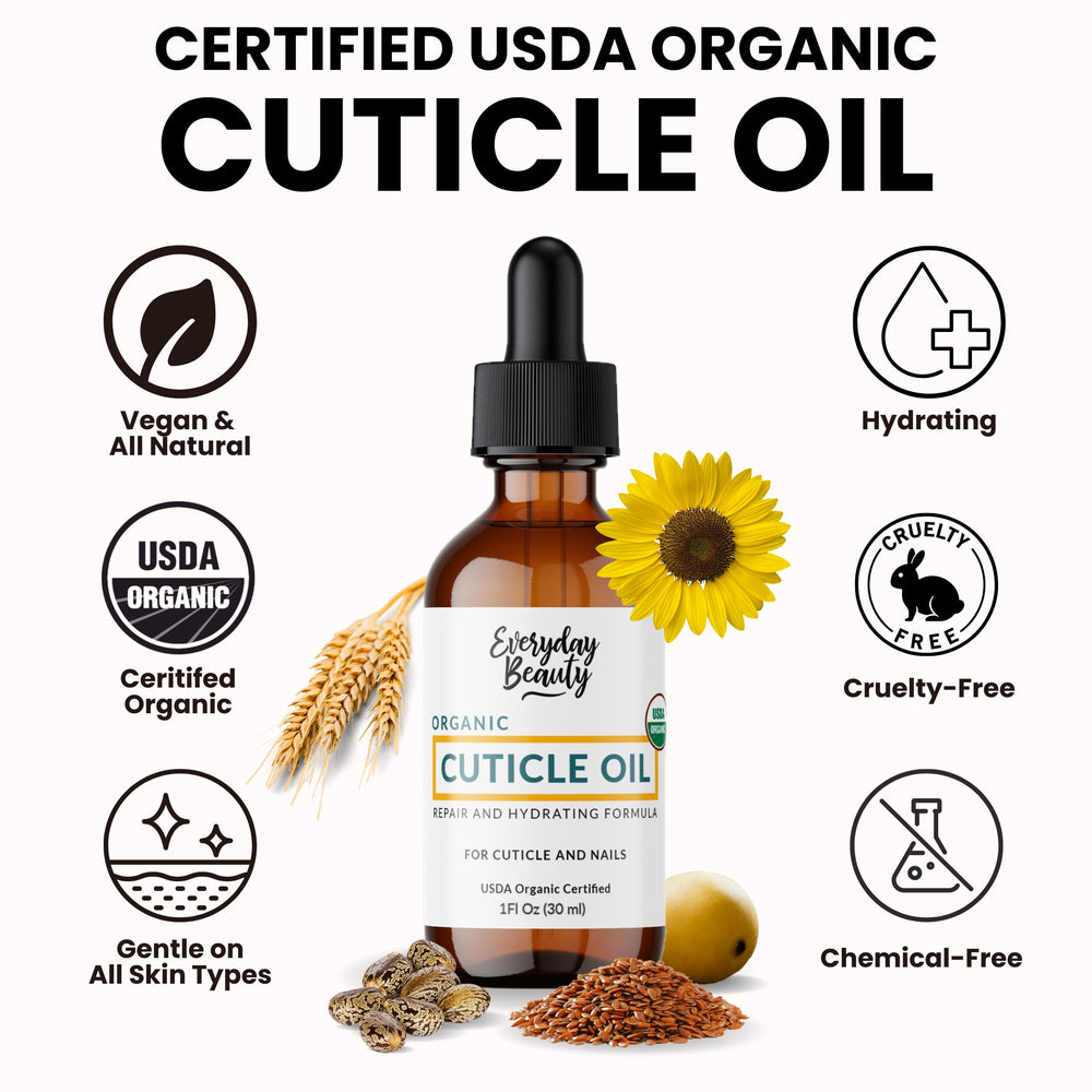 Everyday Beauty cuticle oil brush for precise application.