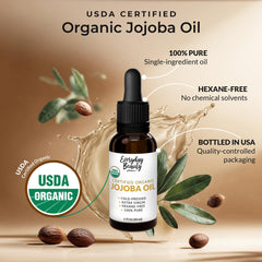 Everyday Beauty Jojoba Oil amber glass bottle protects freshness