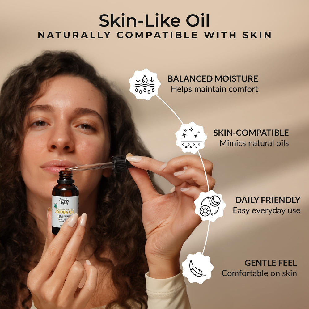 Everyday Beauty Jojoba Oil glass dropper for precise dosing