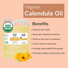 everyday beauty calendula oil application on dry skin showing soothing touch.