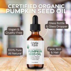 Everyday Beauty Organic Pumpkin Seed Oil dropper for precise, easy application.