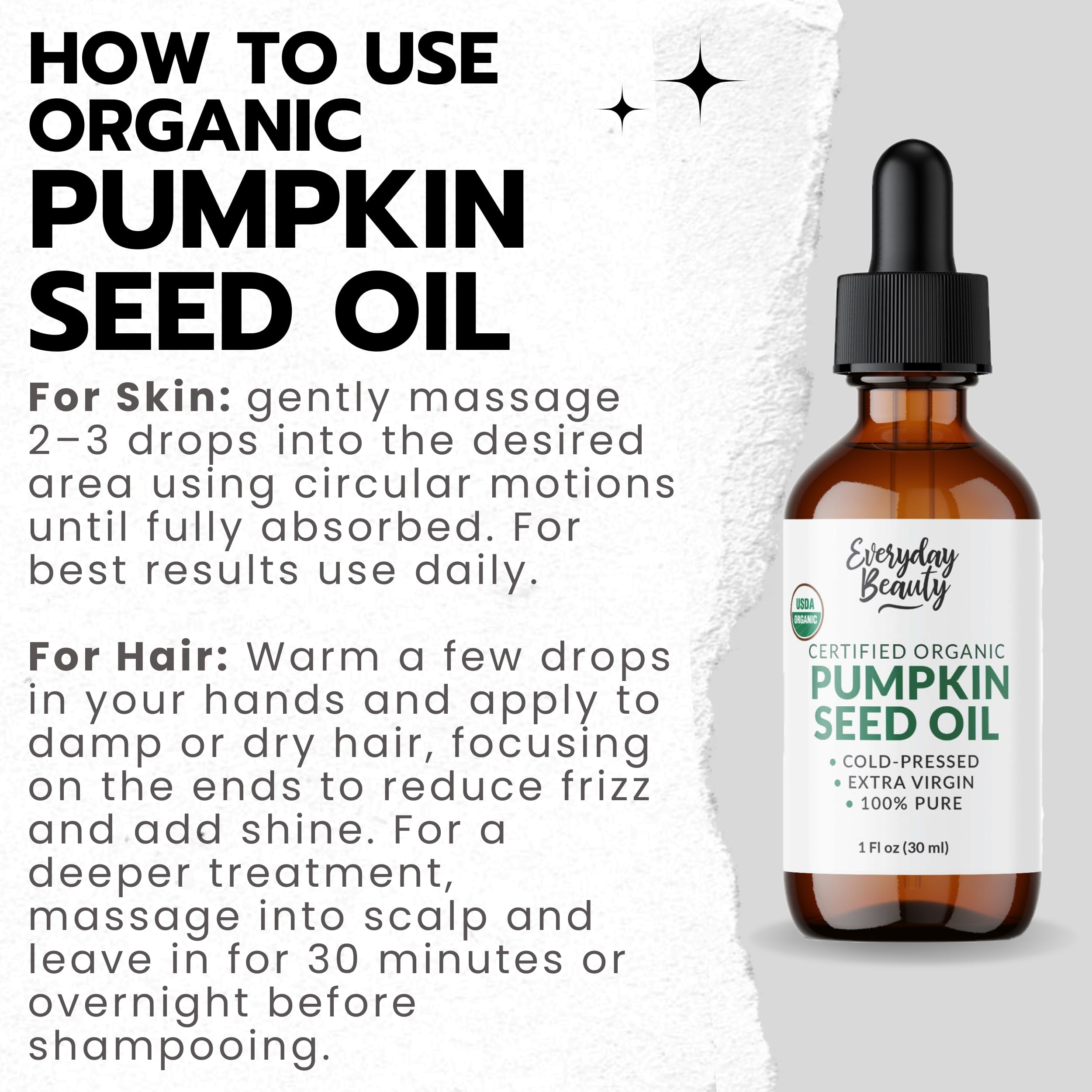 Pumpkin seed oil on skin provides lightweight hydration without greasiness.