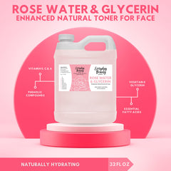 Everyday Beauty Rose Water Toner glycerin droplet close-up demonstrates moisture retention.