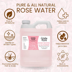 Everyday Beauty Rose Water Toner pour shows gentle application and instant refreshment.