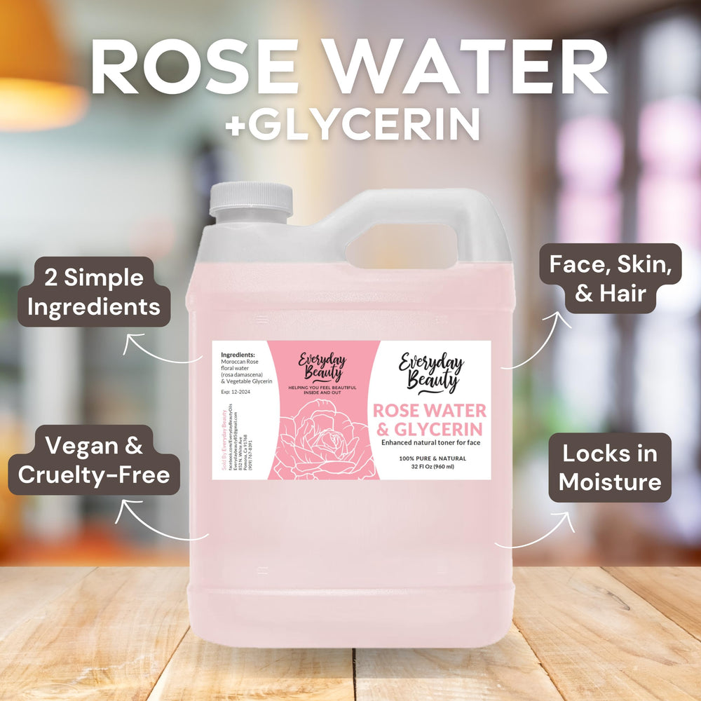 Everyday Beauty Rose Water Toner scalp-health image suggests improved moisture for hair.