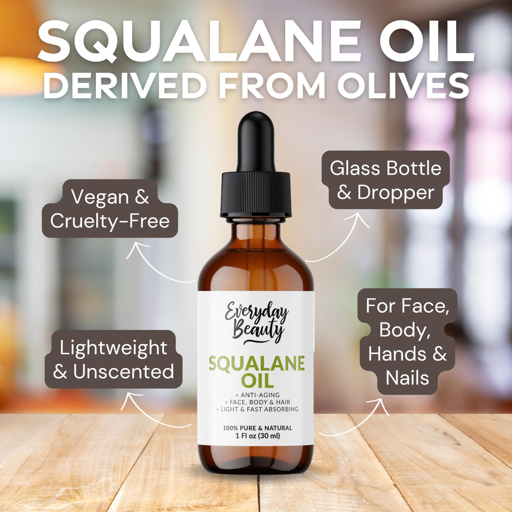 Everyday Beauty Squalane Oil dropper for precise facial application.