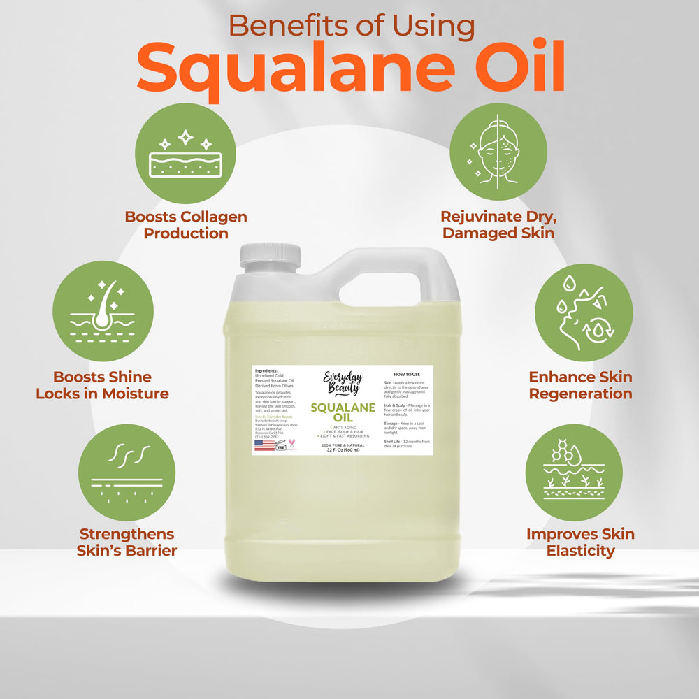 Everyday Beauty Squalane Oil as hair serum adds shine and smoothness.