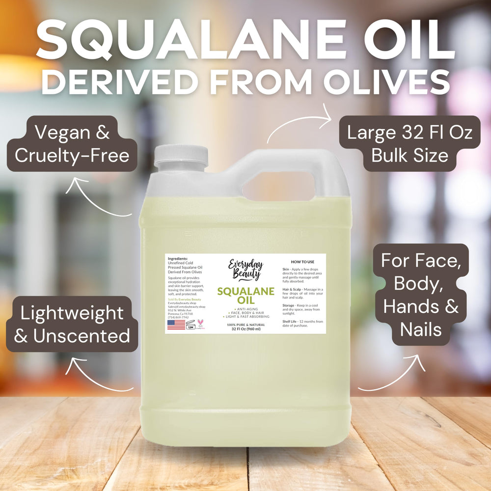 Everyday Beauty Squalane Oil on skin delivers a soft, dewy glow.