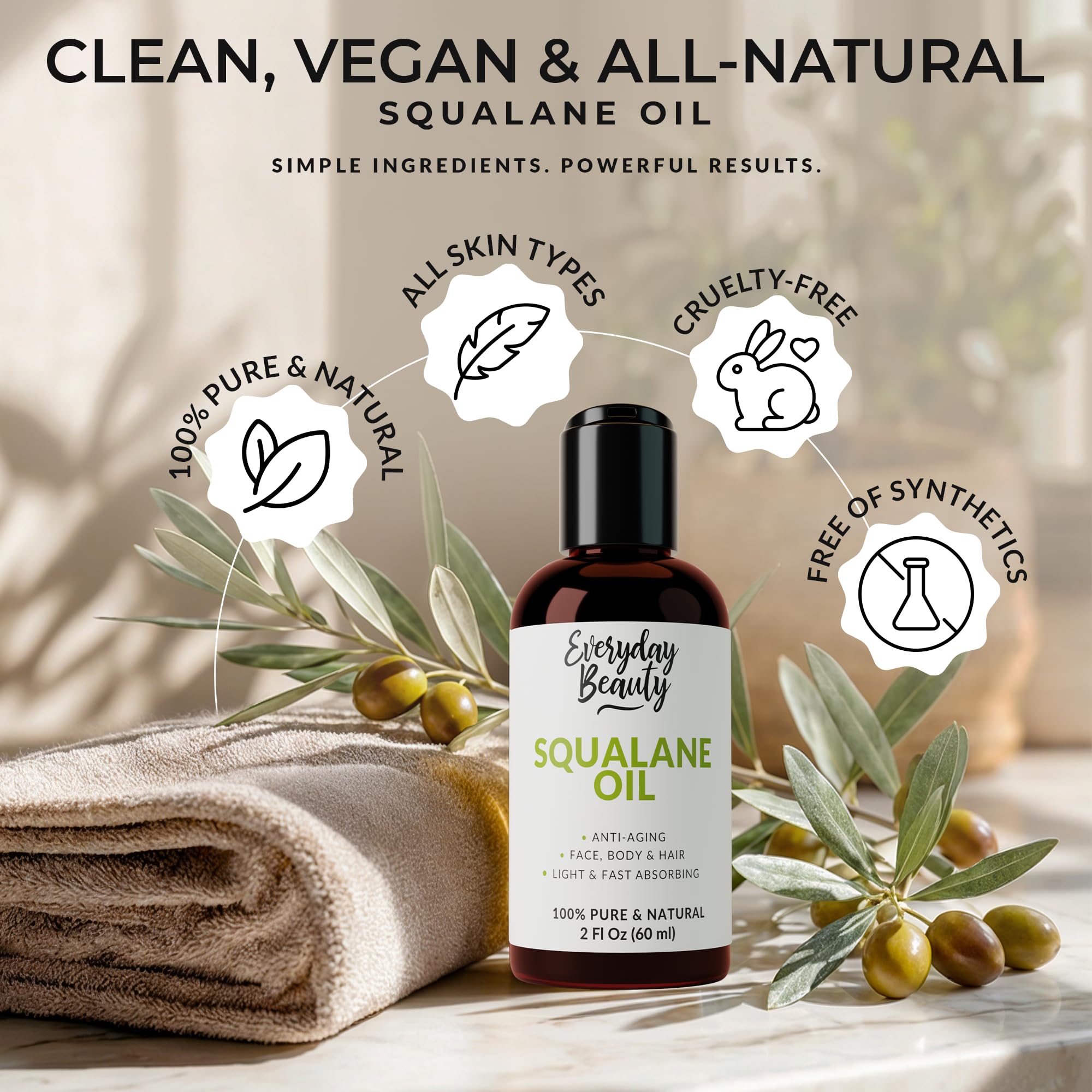 Everyday Beauty Squalane Oil packaging designed for travel.
