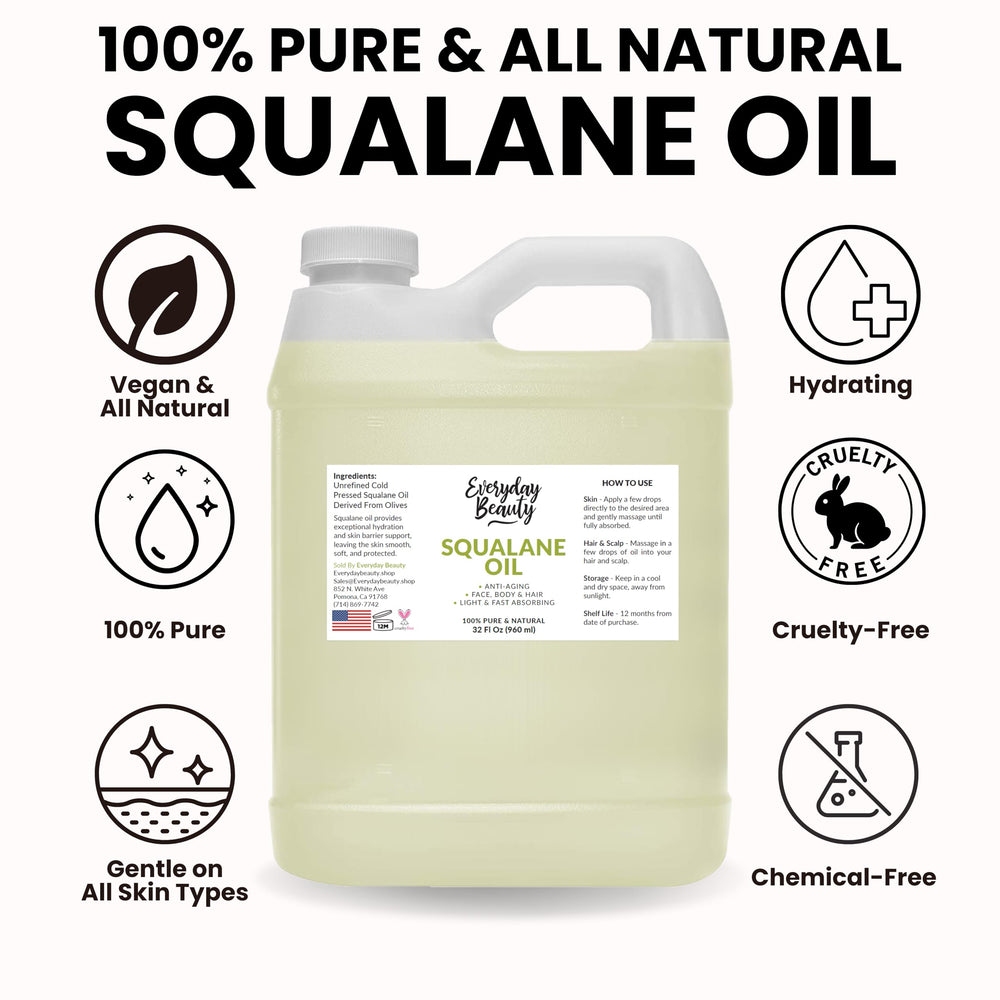 Everyday Beauty Squalane Oil for sensitive skin provides gentle hydration.