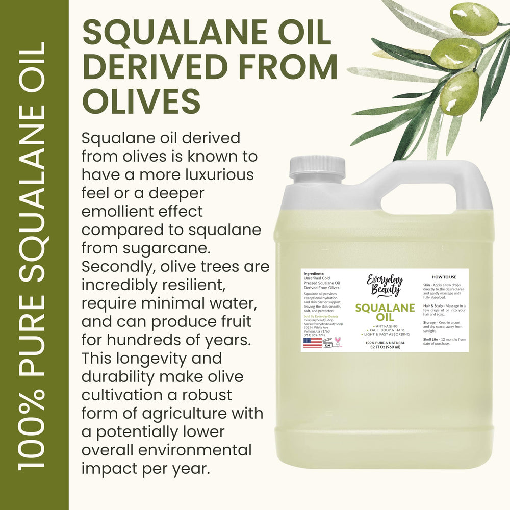 Everyday Beauty Squalane Oil is vegan and cruelty-free for clean beauty.