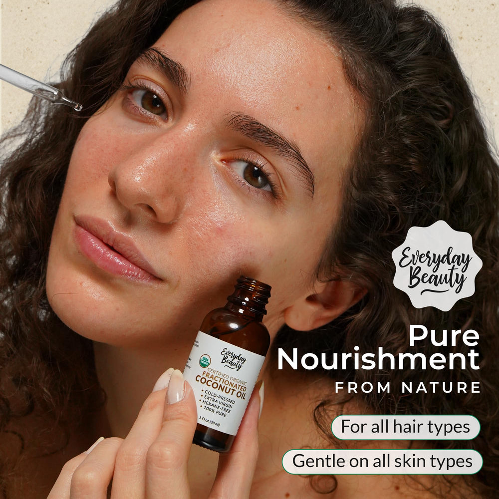Everyday Beauty USDA-certified oil highlights purity and ethical sourcing.