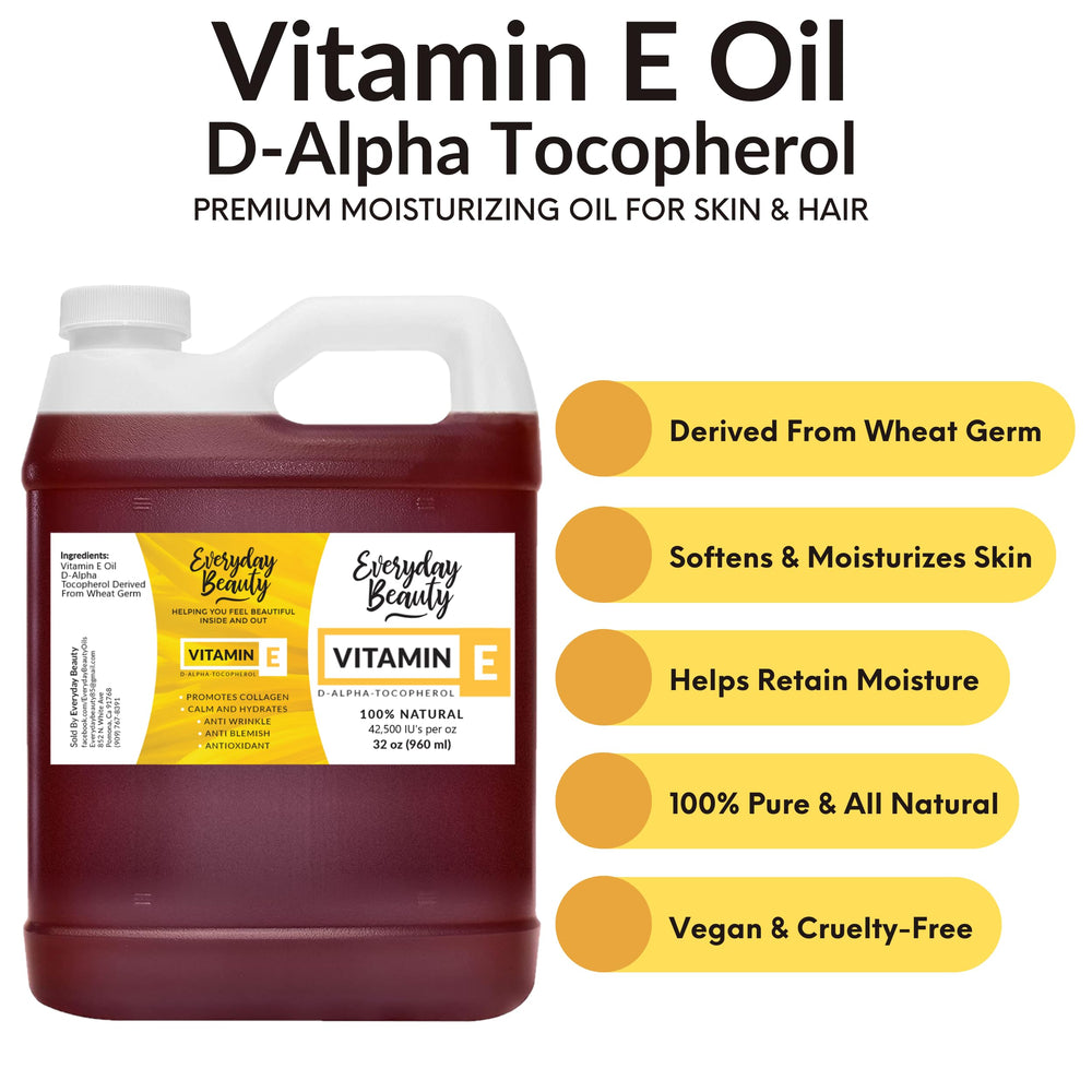 Everyday Beauty Vitamin E Oil from wheat germ origin for natural hydration.