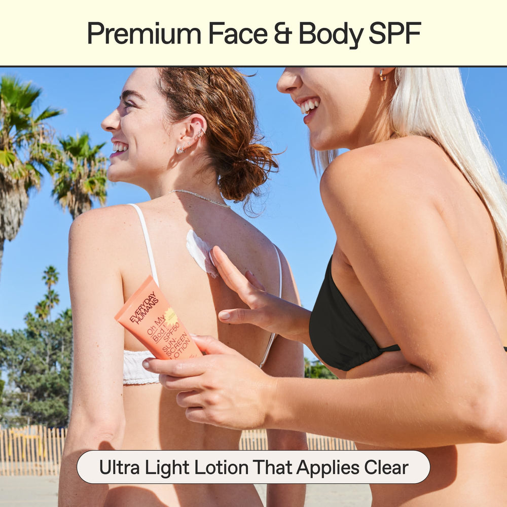 Oh My Bod SPF50 application on arm for head-to-toe sun protection