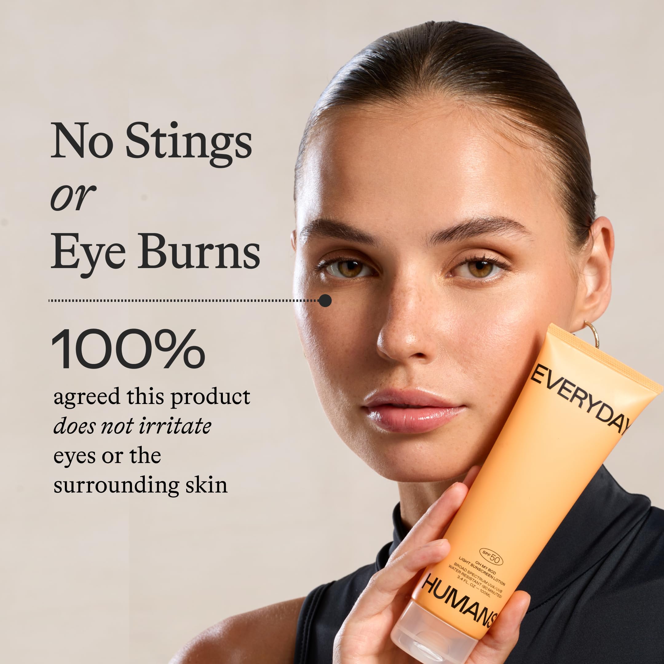 EVERYDAY HUMANS Oh My Bod SPF50 indicates water resistance during activity