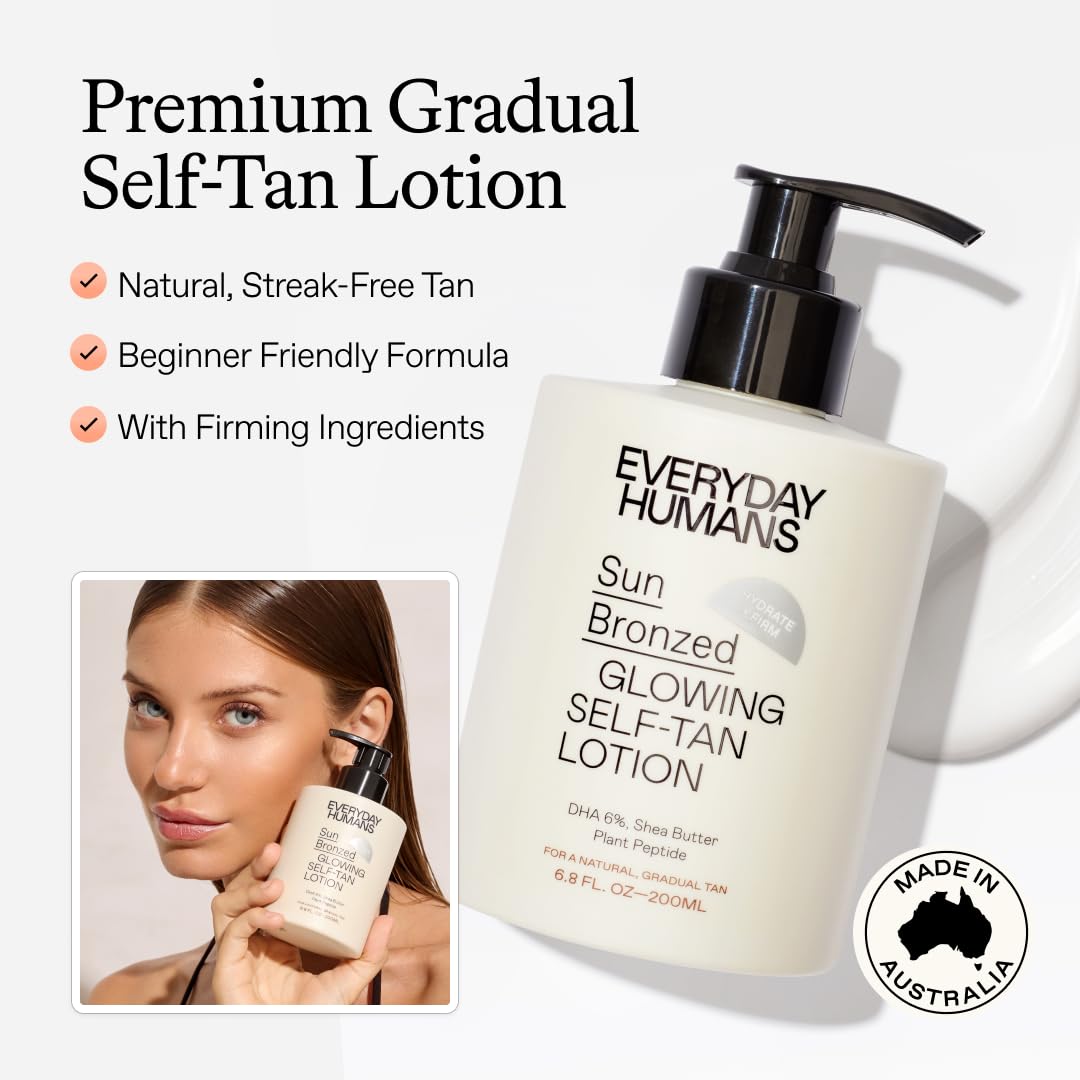 Everyday Humans Sun Bronzed Gradual Self Tanner pump-dispense for easy, mess-free use.