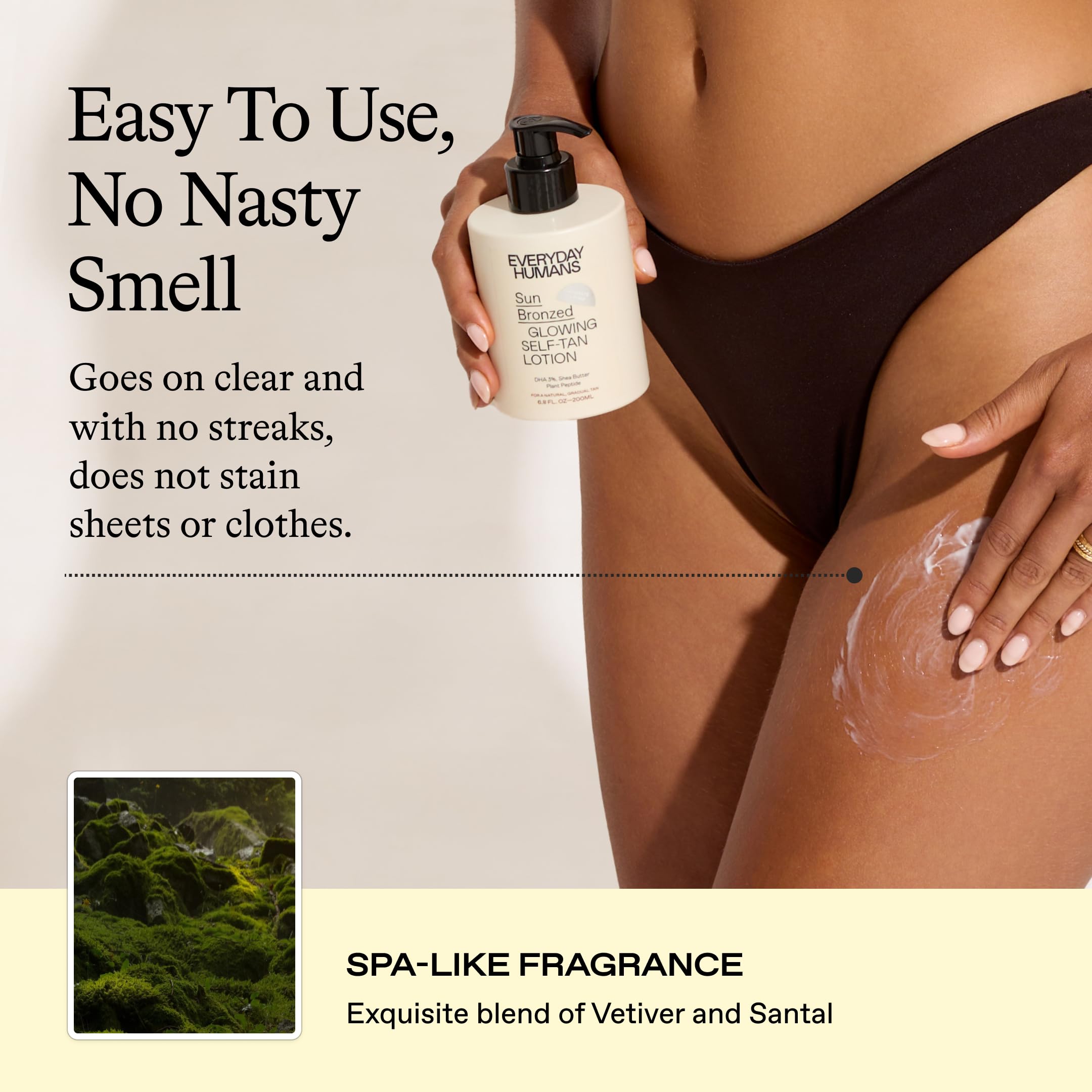Everyday Humans lotion texture close-up shows creamy, moisturizing feel.