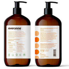 Everyone 3-in-1 Citrus and Mint label clearly identifies multitask soap with natural essential oils.