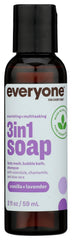 Everyone 3-in-1 Vanilla & Lavender bottle for gentle cleansing of body and hair.