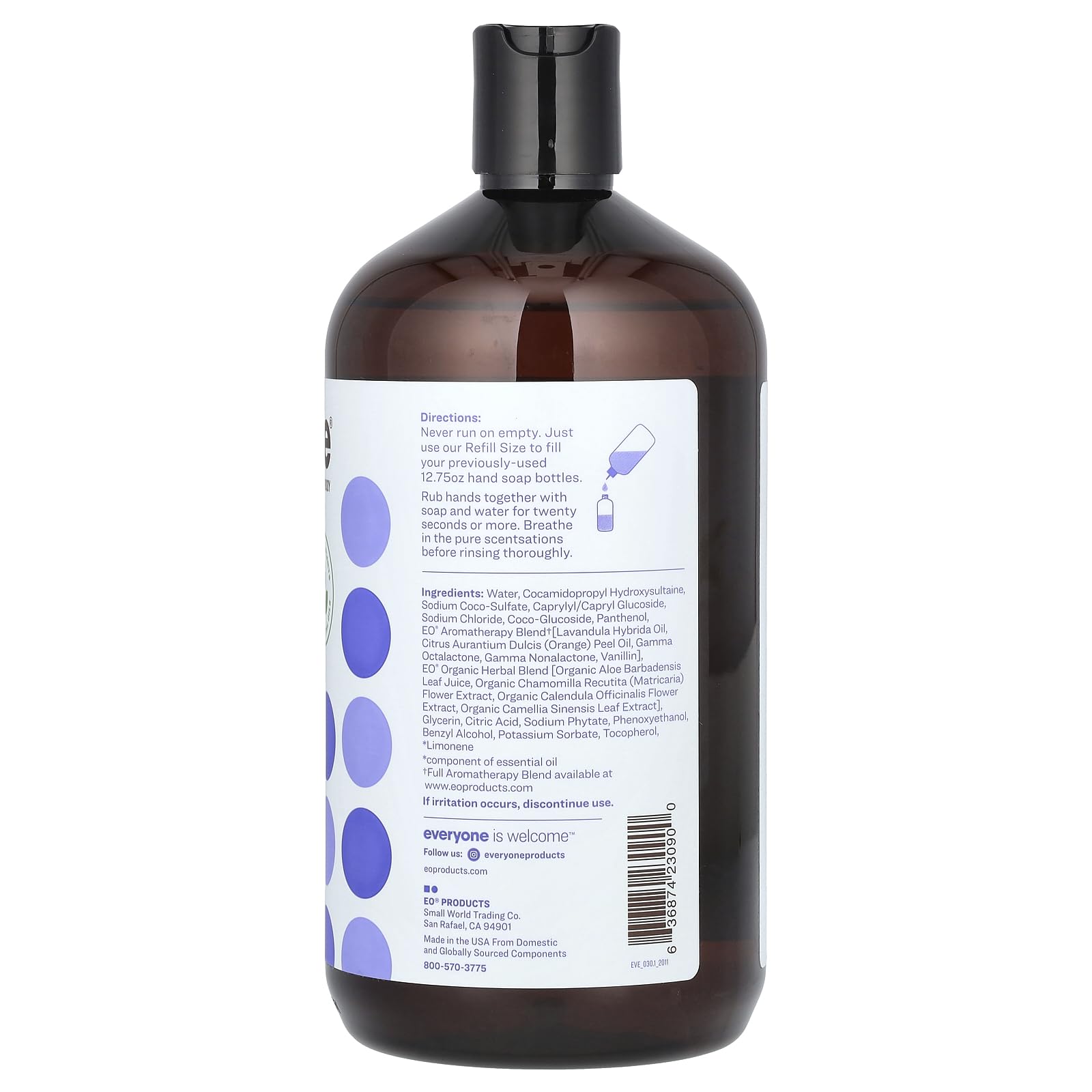 Everyone Lavender & Coconut Hand Soap Refill pour demonstrates smooth refilling