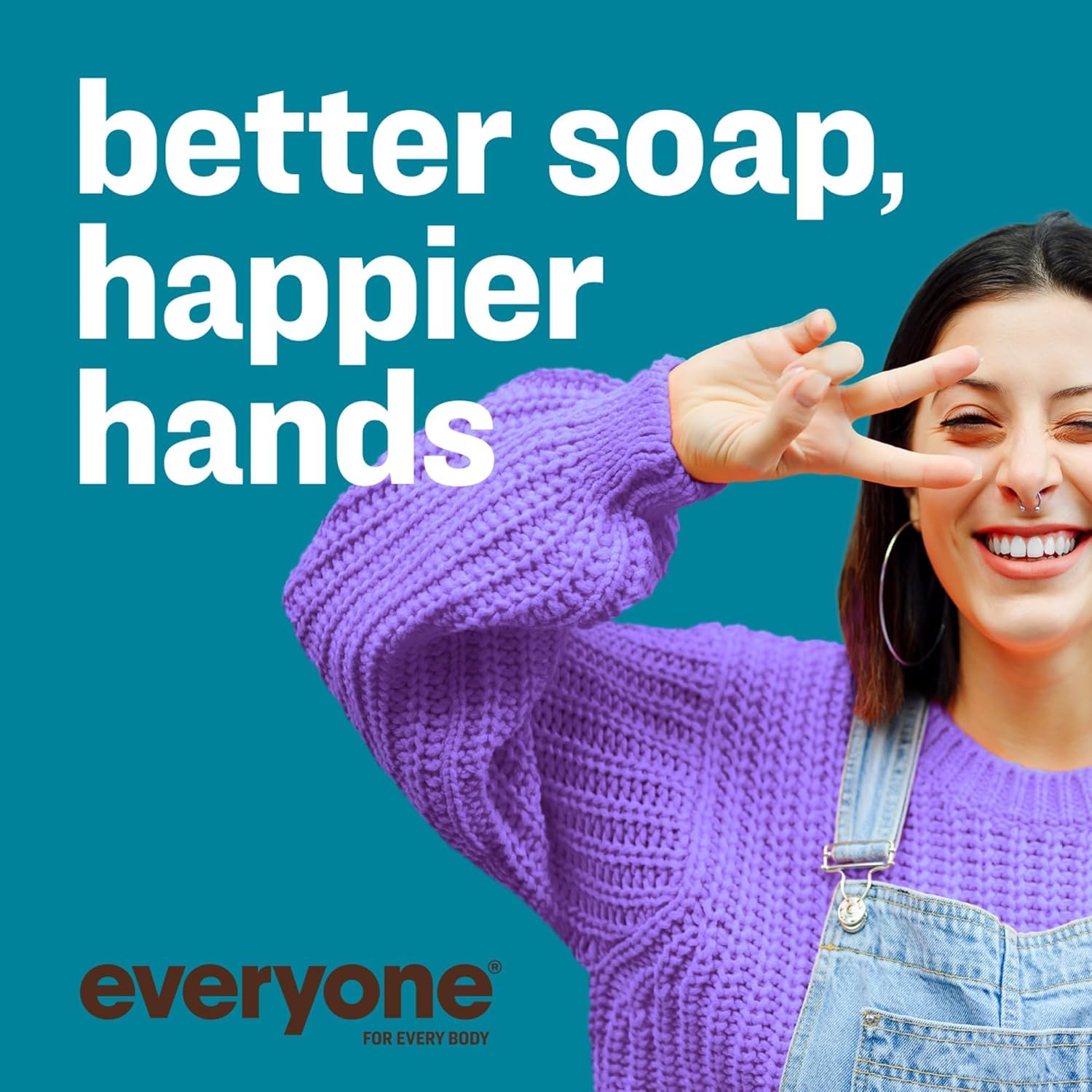 Back of Everyone Liquid Hand Soap Pacific Eucalyptus bottle with usage info