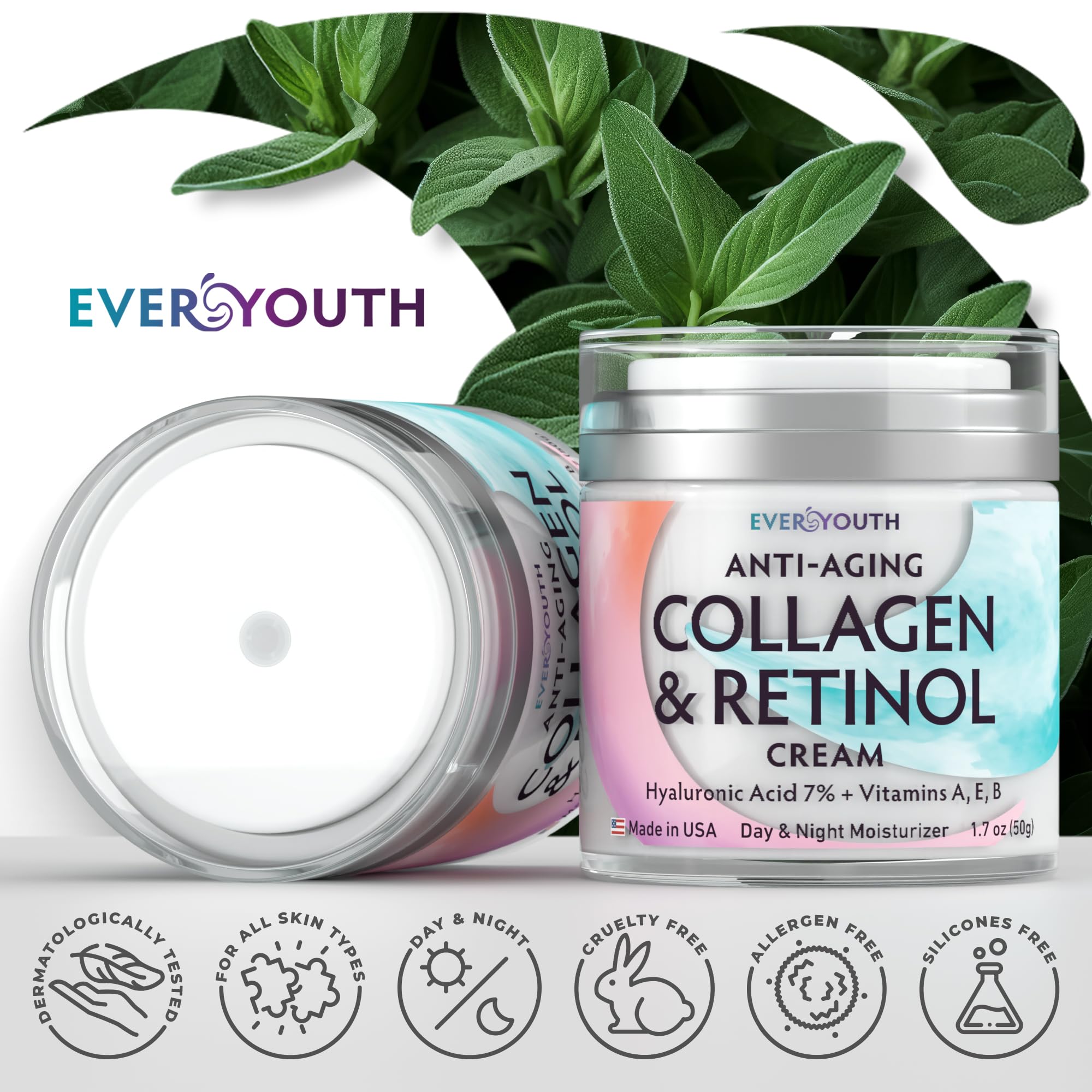 Everyouth collagen cream decollete application focused on neck and décolleté care