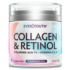 Everyouth collagen cream face bottle showing hydrating formula benefits for facial skin