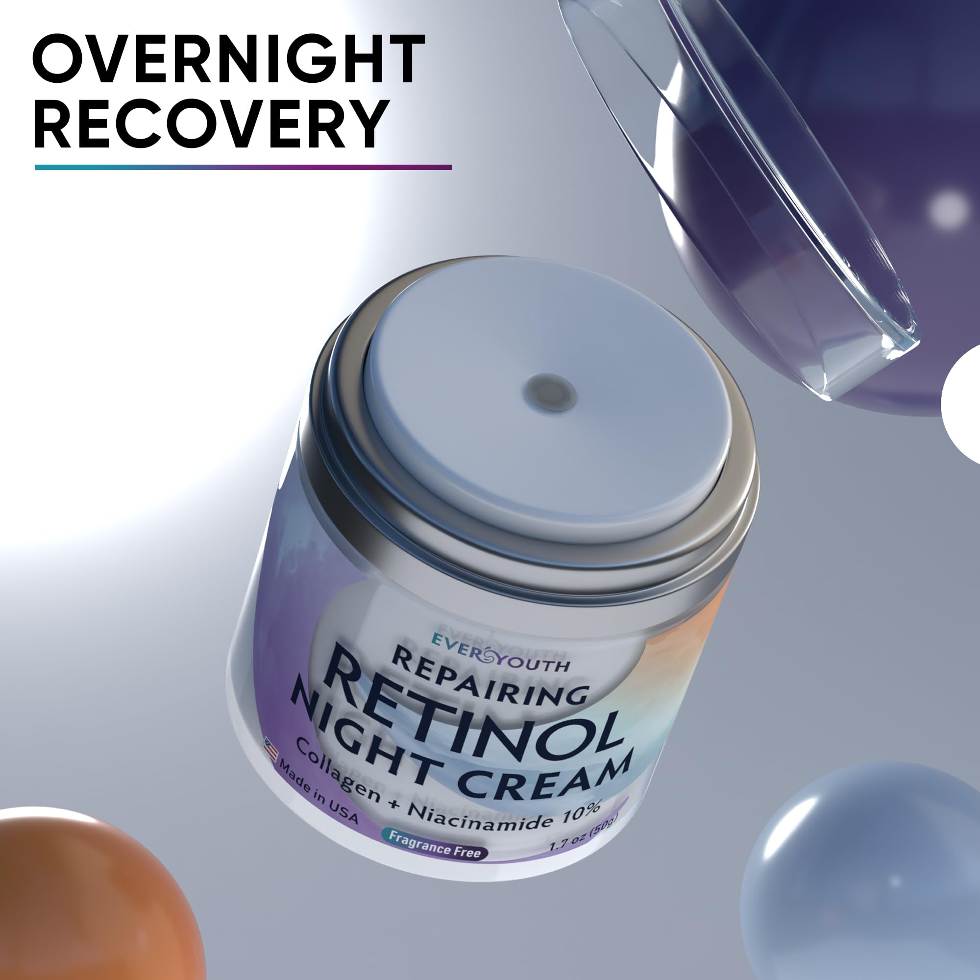 Everyouth Night Cream jar swirl texture highlights rich non-greasy hydration