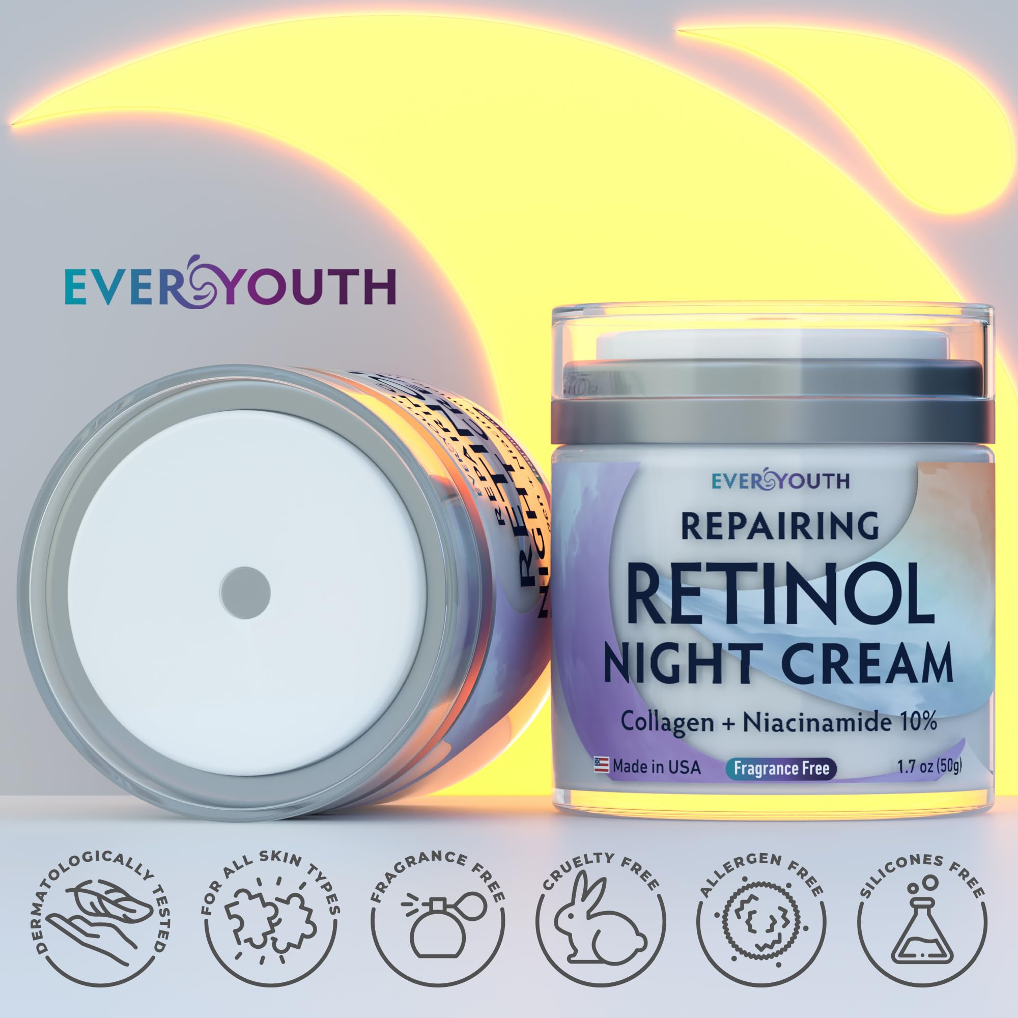 Everyouth Night Cream on nightstand evokes calm ready for overnight care