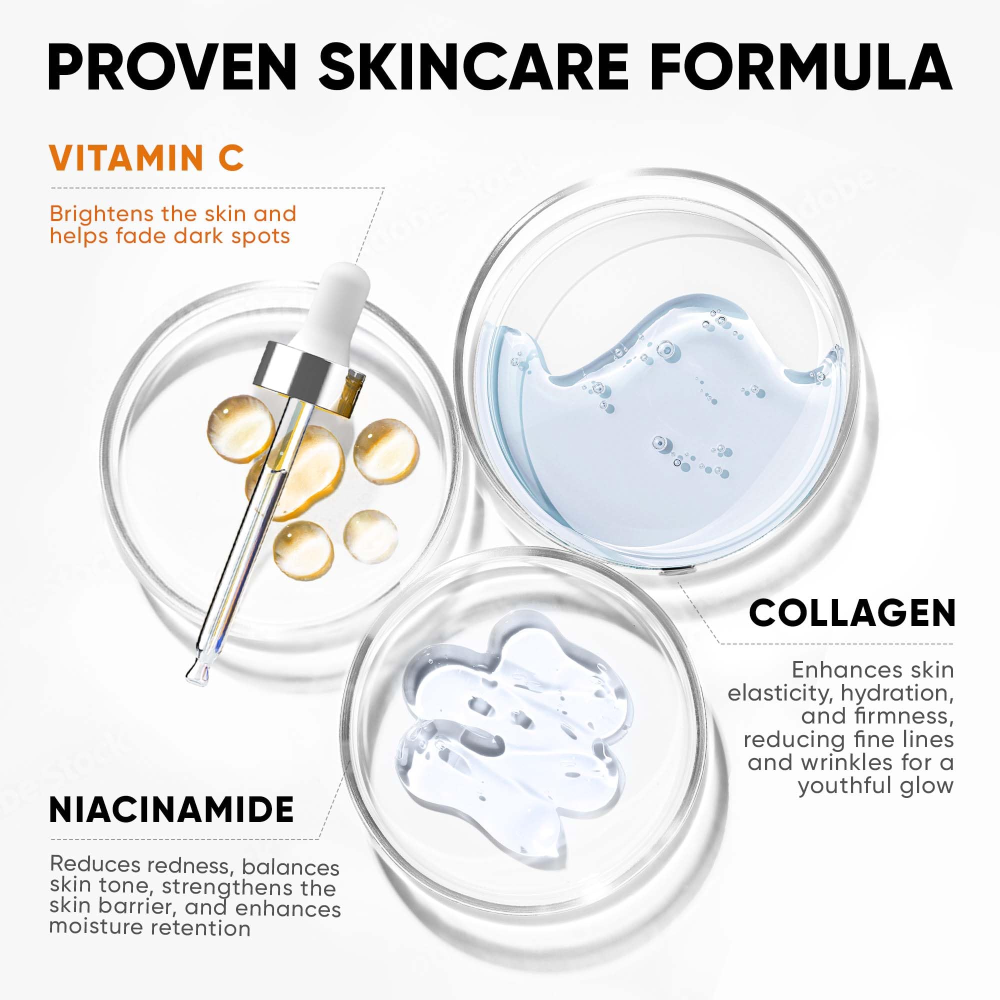 EVERYOUTH serum dropper in hand showing smooth texture for quick absorption.
