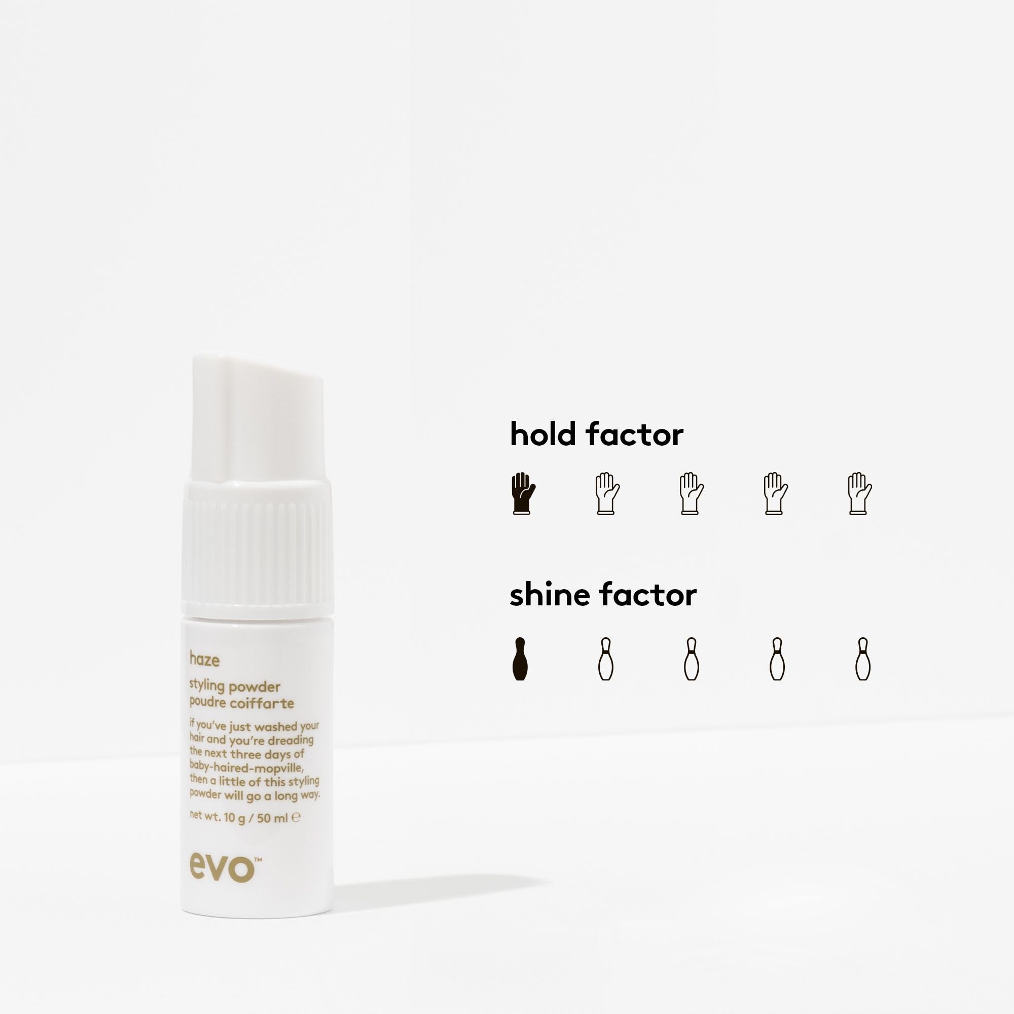 EVO Haze powder at roots delivering volume at the crown
