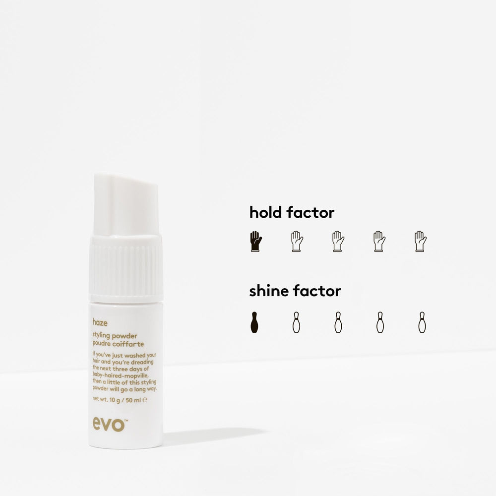 EVO Haze powder at roots delivering volume at the crown