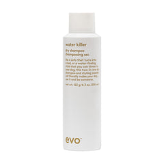 EVO Water Killer Shampooing Sec en bouteille rafraîchit rapidement les cheveux et contrôle l’huile.