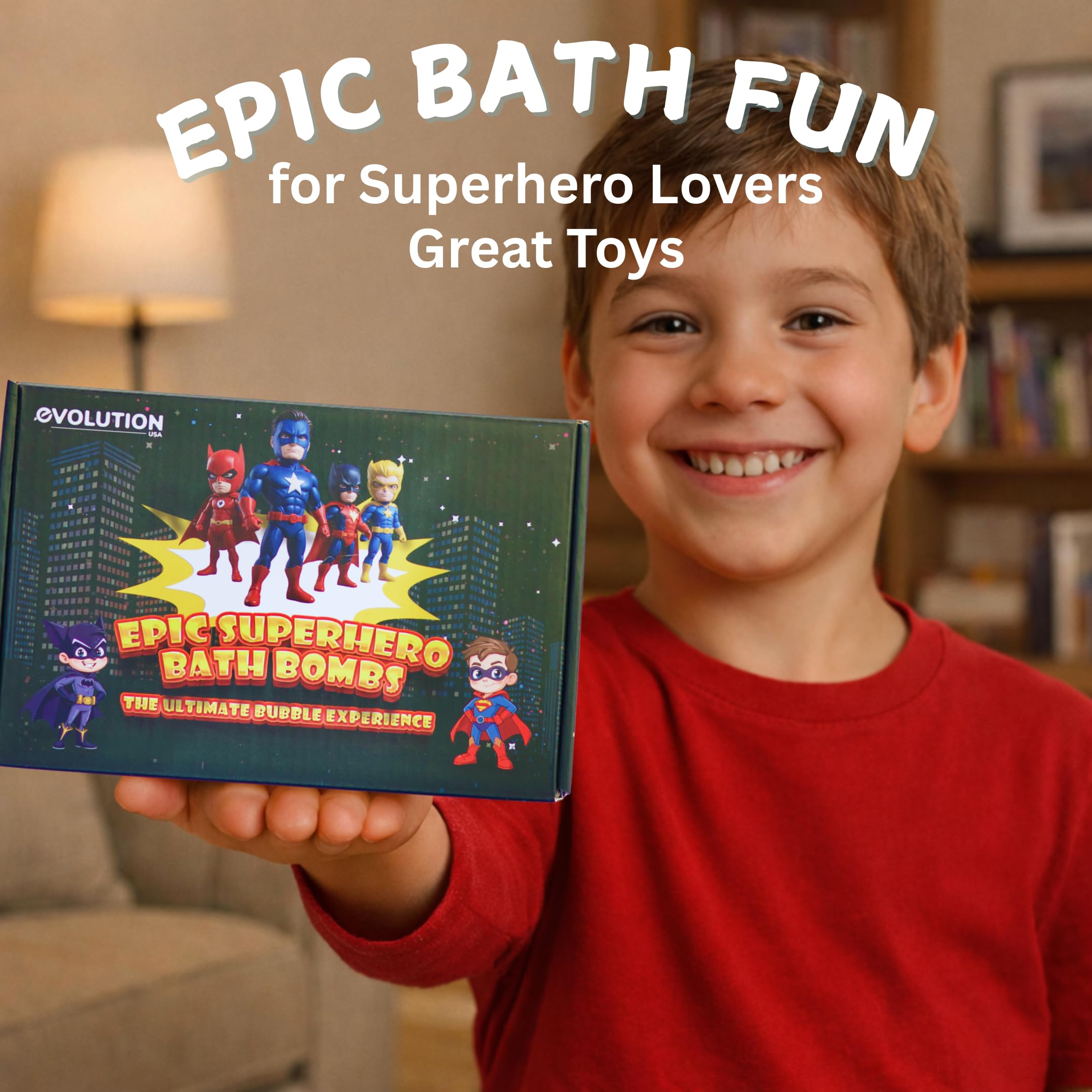 EvolutionUSA epic bath bombs color fizz creates vibrant water for bath time.