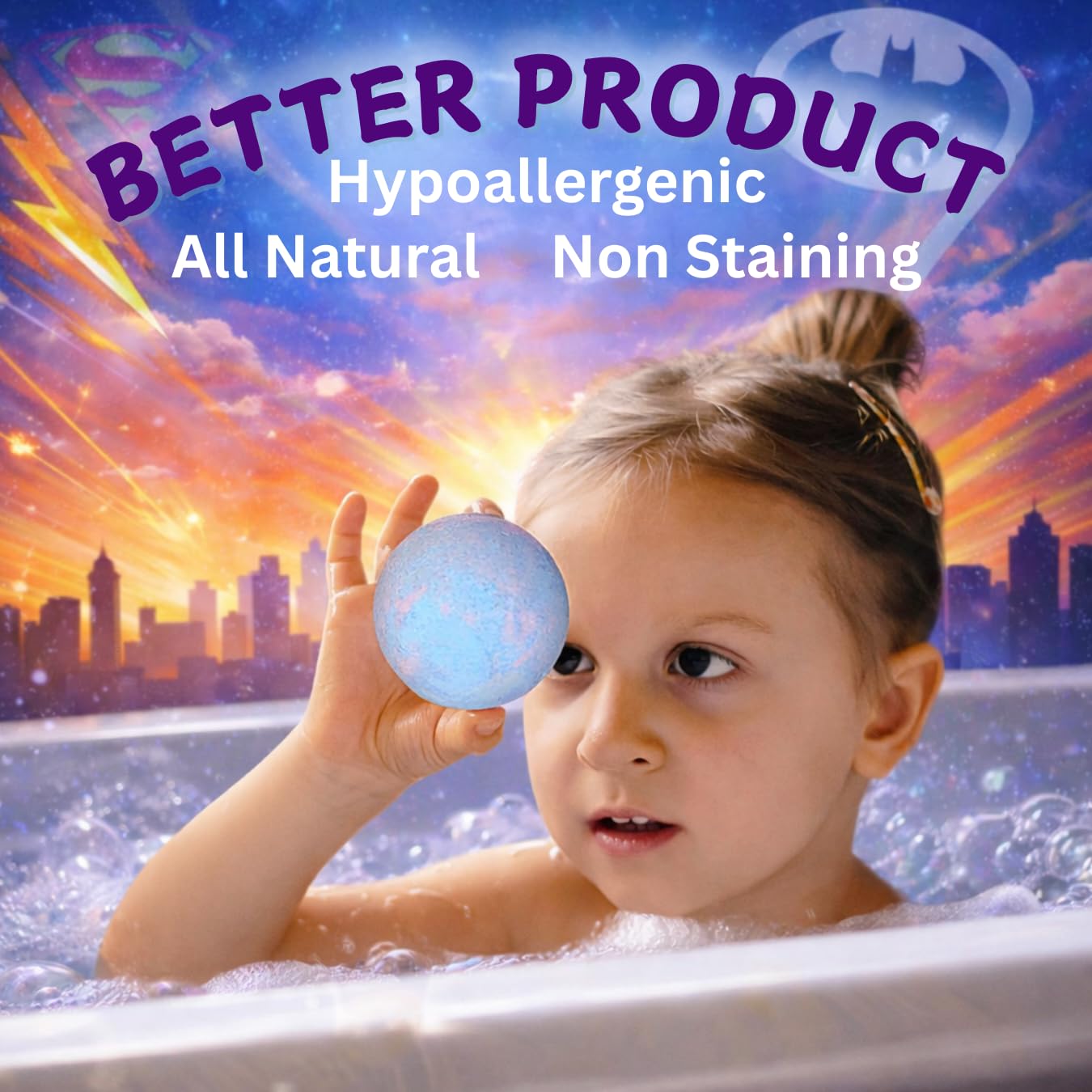 EvolutionUSA Kids Gift Set Packaging is ready for gifting with individually wrapped bombs.