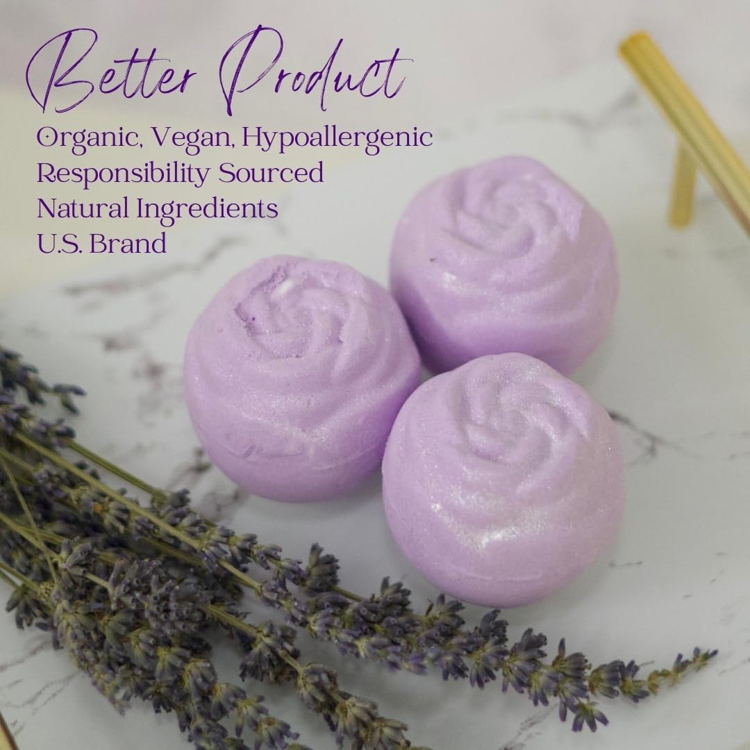 EvolutionUSA Lavender Dreams Bath Bombs soft lavender hue glows in bath.
