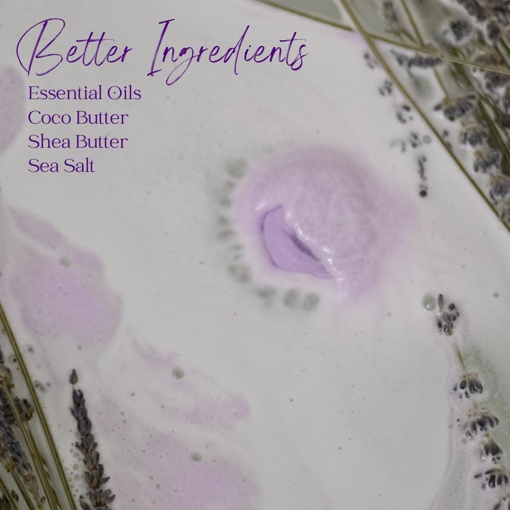 EvolutionUSA Lavender Dreams Bath Bombs sparkle on top for spa-like vibe.