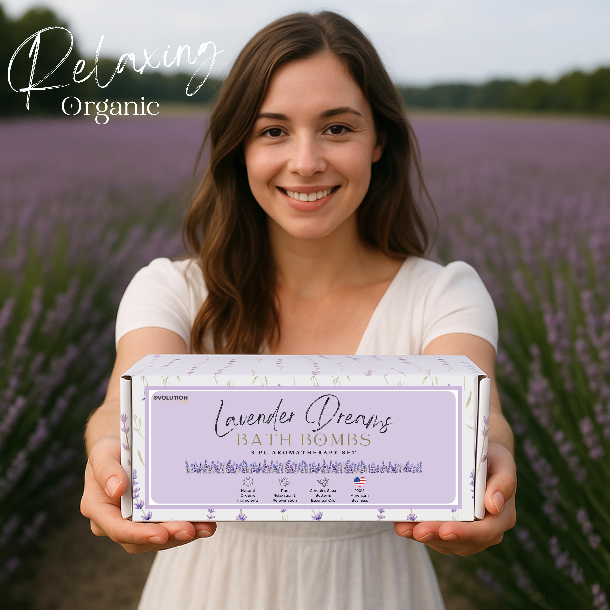 Closeup of EvolutionUSA Lavender Dreams bombs showing lavender hue and fizz.